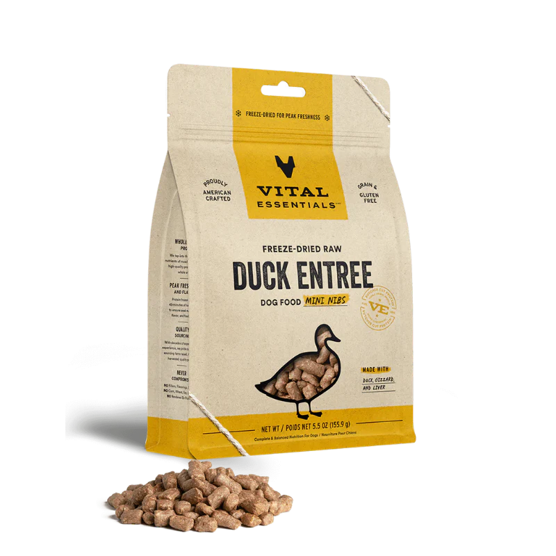 Vital Essentials Dog Freeze Dried Duck Bites (5.5 oz) - Tail Blazers Etobicoke