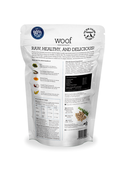 New Zealand Woof Freeze Dried Beef (280g) - Tail Blazers Etobicoke