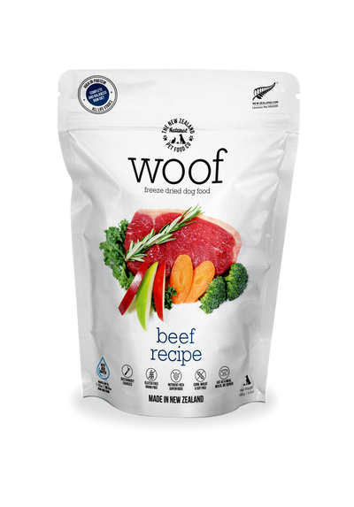 New Zealand Woof Freeze Dried Beef (280g) - Tail Blazers Etobicoke