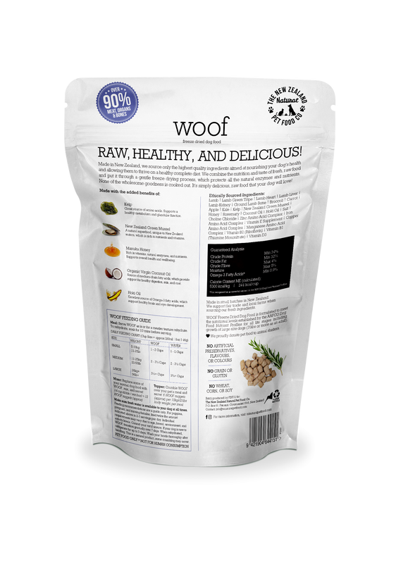 New Zealand Woof Freeze Dried Lamb (280g) - Tail Blazers Etobicoke