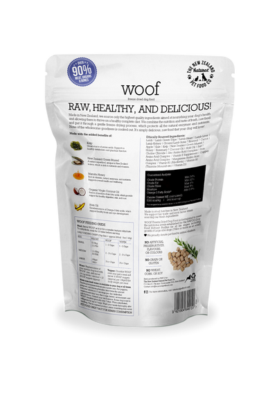 New Zealand Woof Freeze Dried Lamb (280g) - Tail Blazers Etobicoke