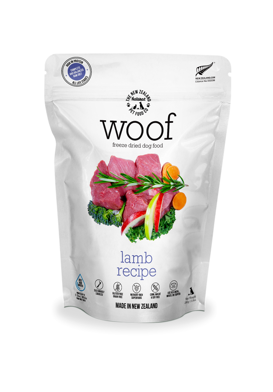 New Zealand Woof Freeze Dried Lamb (280g) - Tail Blazers Etobicoke