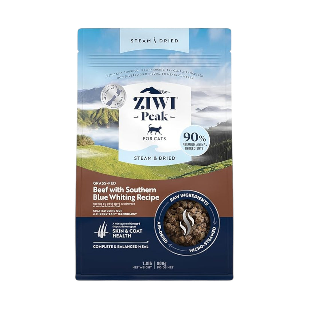 Ziwi Ziwipeak Cat Steam &amp; Dried Beef &amp; Blue Whiting (800g)