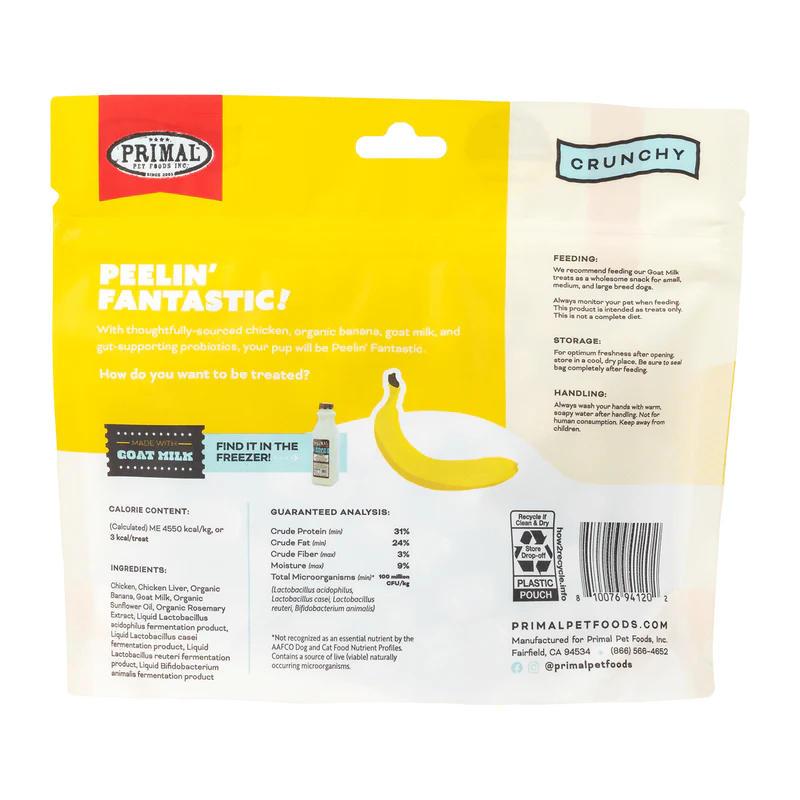 Primal Peelin' Fantastic Chicken & Banana FD Treat with Goat Milk - Tail Blazers Etobicoke