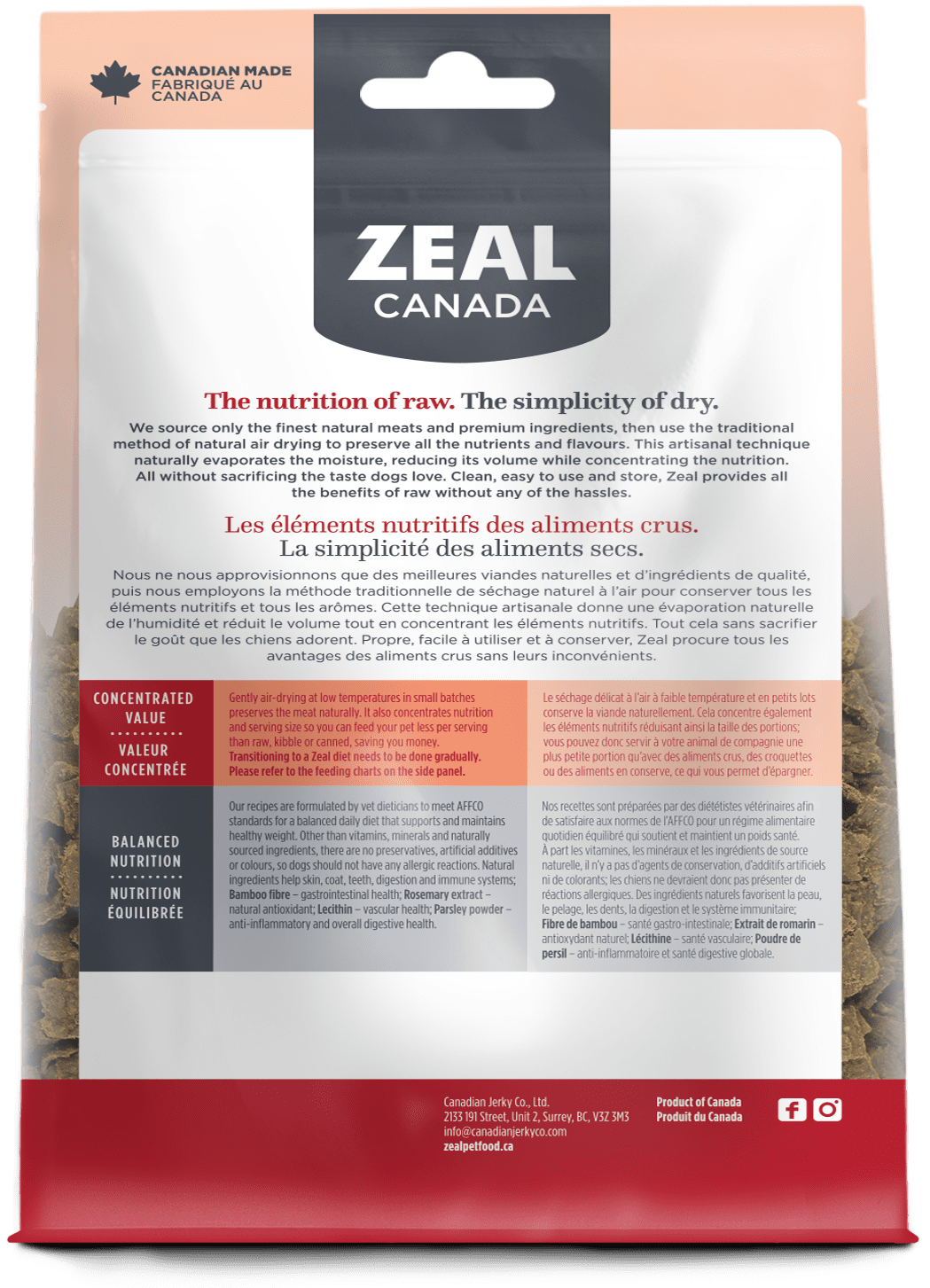 Zeal Canada Dog Beef Air-Dried (454g) - Tail Blazers Etobicoke