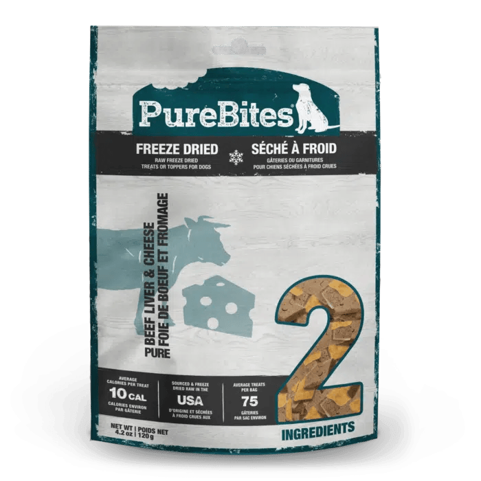 PureBites Freeze-Dried Beef Liver & Cheddar Cheese Treat (120g) - Tail Blazers Etobicoke