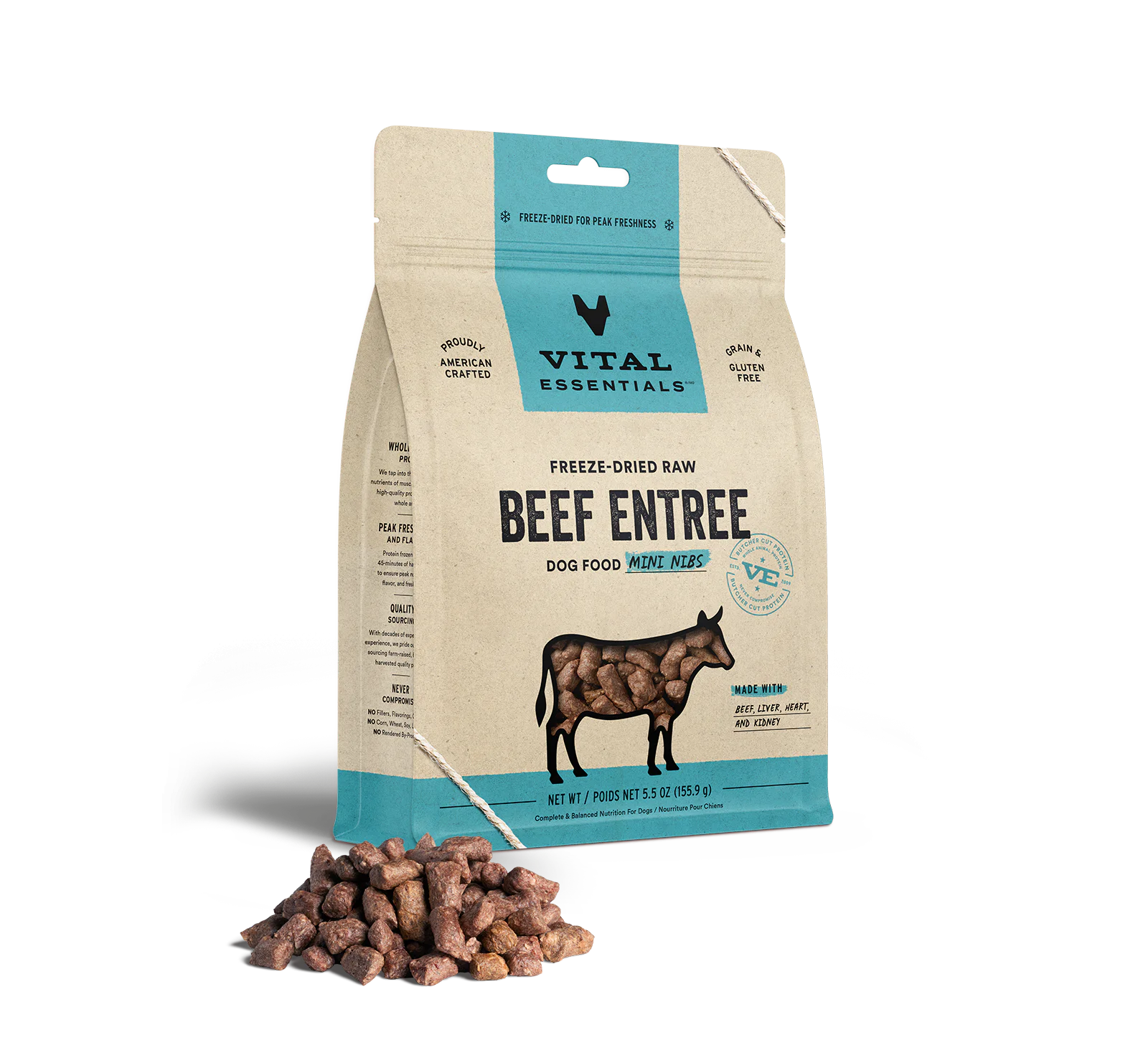 Vital Essentials Dog Freeze-Dried Beef Mini Nibs (25oz) - Tail Blazers Etobicoke