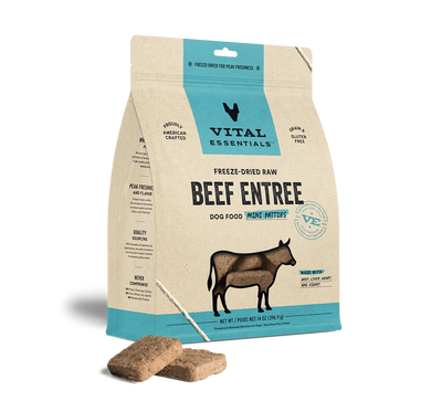 Vital Essentials Dog Freeze-Dried Beef Entree Mini Patties (14oz) - Tail Blazers Etobicoke