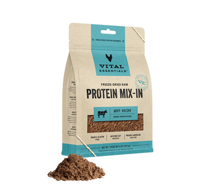 Vital Essentials Dog Freeze-Dried Beef Protein Mix-In Topper (6oz) - Tail Blazers Etobicoke