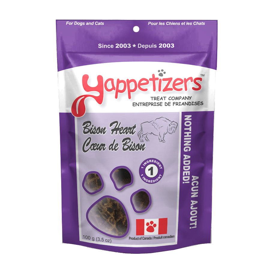 Yappetizers Dehydrated Bison Heart (100g) - Tail Blazers Etobicoke