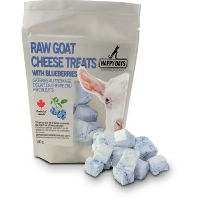 Happy Days Raw Goat Cheese Treat with Blueberry (100g) - Tail Blazers Etobicoke