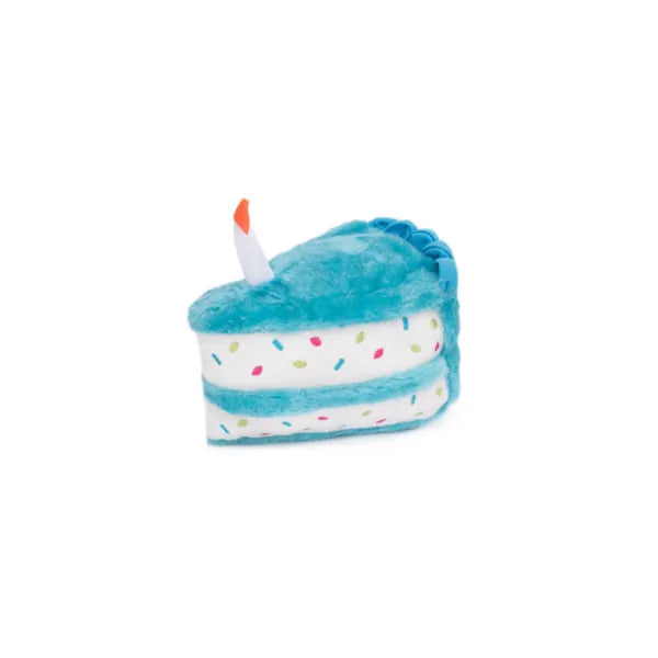 Zippy Paws NomNomz Plush Blue Birthday Cake Slice Toy