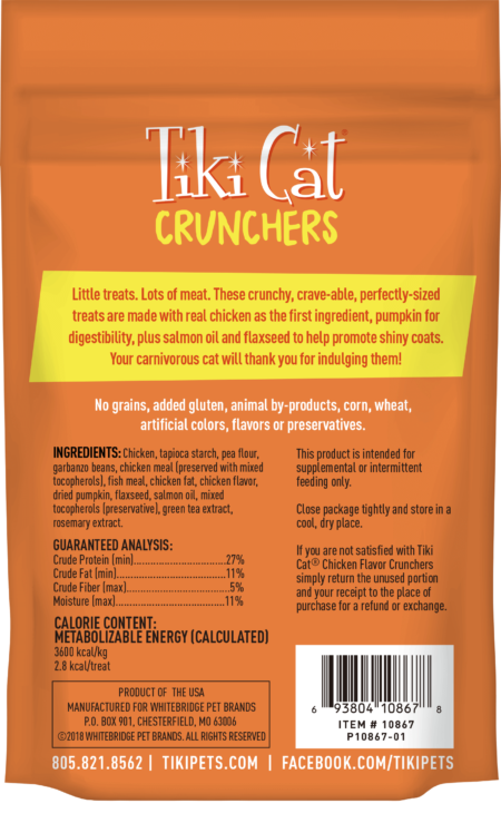 TIKI CAT CRUNCHERS GF CHIC/PUMP PCH 2OZ - Tail Blazers Etobicoke