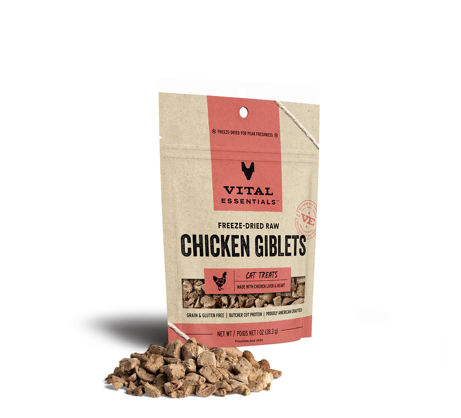 Vital Essentials Cat Freeze-Dried Chicken Giblets Treat (1oz) - Tail Blazers Etobicoke