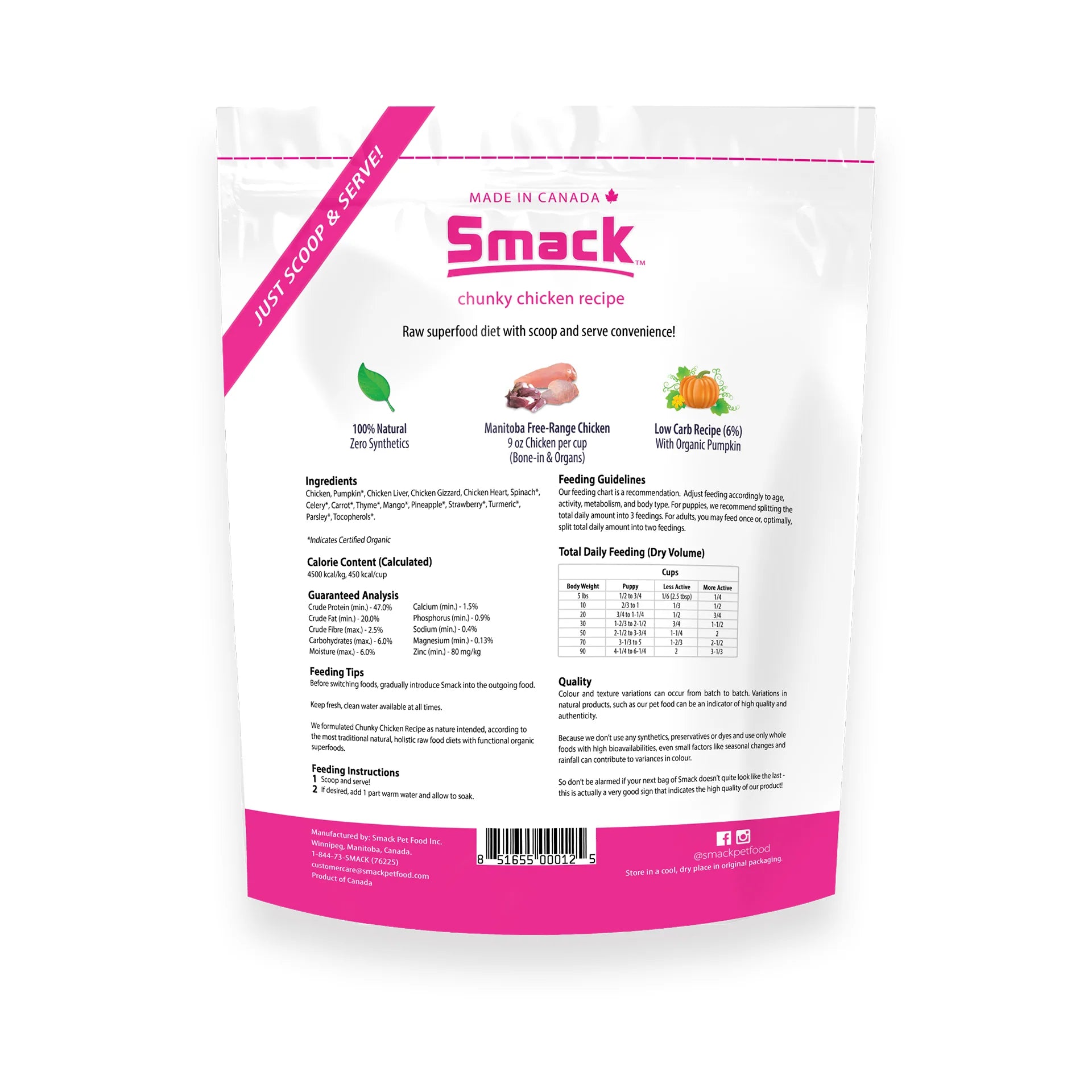 Smack Dog Dehydrated Chunky Chicken (2.5kg) - Tail Blazers Etobicoke