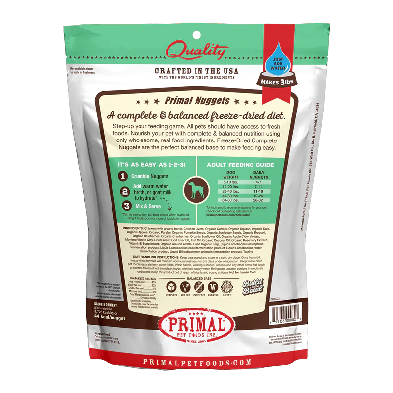 Primal Dog Freeze-Dried Chicken Nuggets (5.5oz) - Tail Blazers Etobicoke