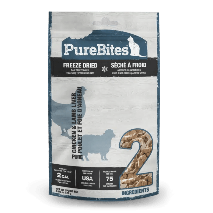 PureBites Cat Freeze-Dried Chicken Breast &amp; Lamb Liver Treat (28g) - Tail Blazers Etobicoke