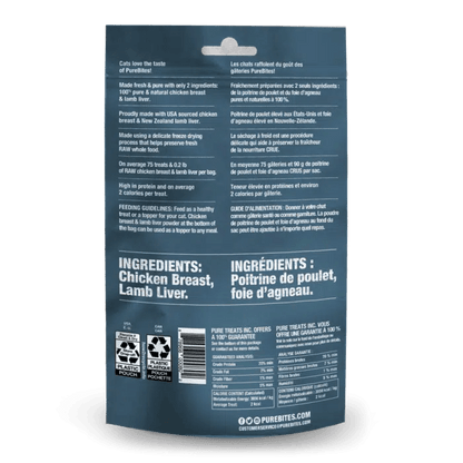 PureBites Cat Freeze-Dried Chicken Breast & Lamb Liver Treat (28g) - Tail Blazers Etobicoke