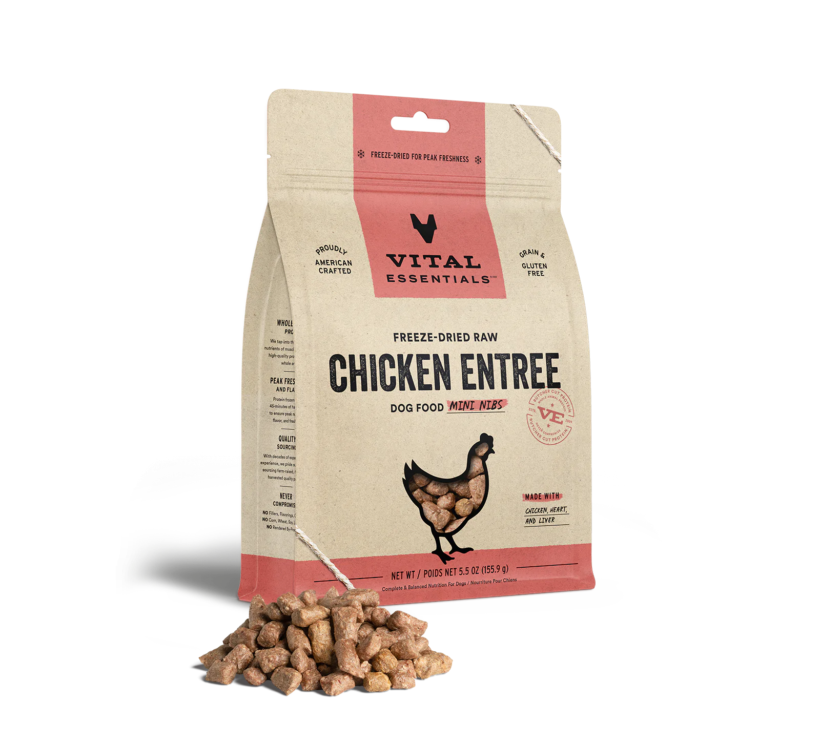 Vital Essentials Dog Freeze-Dried Chicken Mini Nibs (25oz) - Tail Blazers Etobicoke