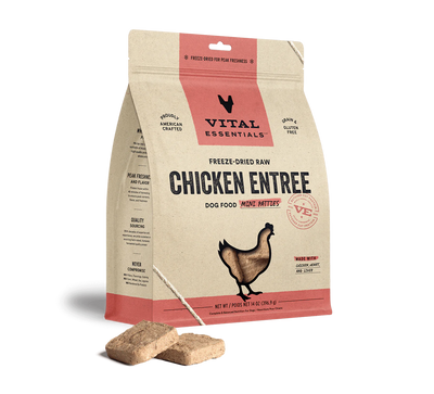 Vital Essentials Dog Freeze-Dried Chicken Entree Mini Patties (14oz) - Tail Blazers Etobicoke