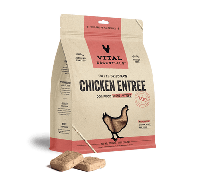 Vital Essentials Dog Freeze-Dried Chicken Entree Mini Patties (14oz) - Tail Blazers Etobicoke