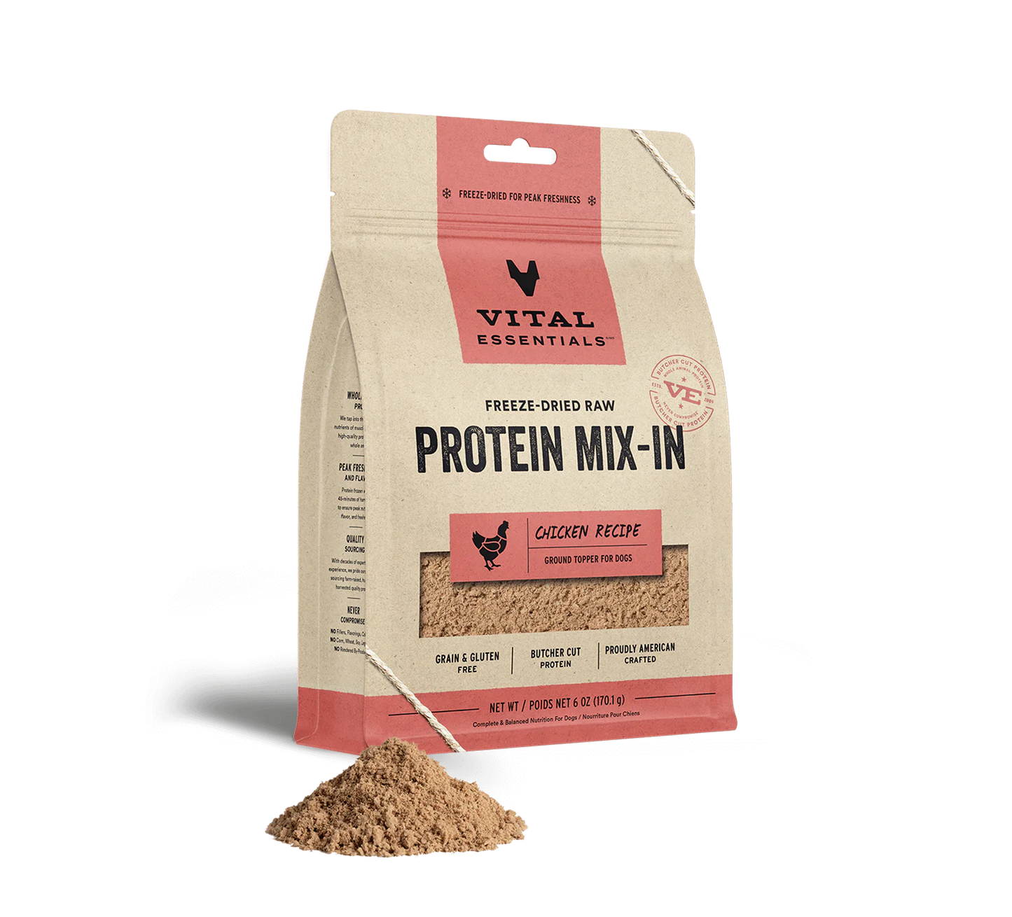 Vital Essentials Dog Freeze-Dried Chicken Protein Mix-In Topper (6oz) - Tail Blazers Etobicoke
