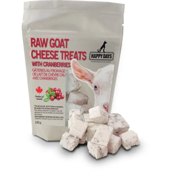 Happy Days Raw Goat Cheese Treat with Cranberry (100g) - Tail Blazers Etobicoke