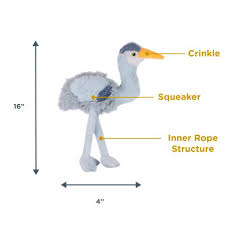 Tall Tails Plush Heron With Squeaker (16")