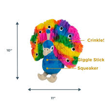 Tall Tails Plush Peacock With Squeaker (10")