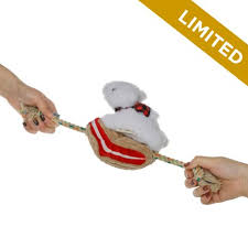 TTAILS PLUSH POLAR BEAR SLED TUG RED 8"