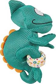 Go Dog Chameleon Squeaker Teal Medium