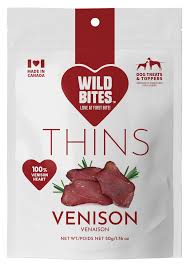 WILD BITES VENISON HEART THINS 50G