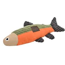 Tall Tails Canvas Fish With Squeaker (12")