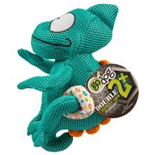 Go Dog Chameleon Squeaker Teal Medium