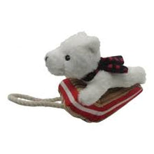 Tall Tails Plush Polar Bear Sled Tug Red (8")