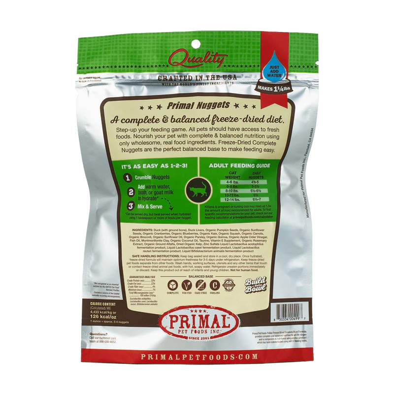 Primal Cat Freeze-Dried Duck Nuggets (14oz) - Tail Blazers Etobicoke