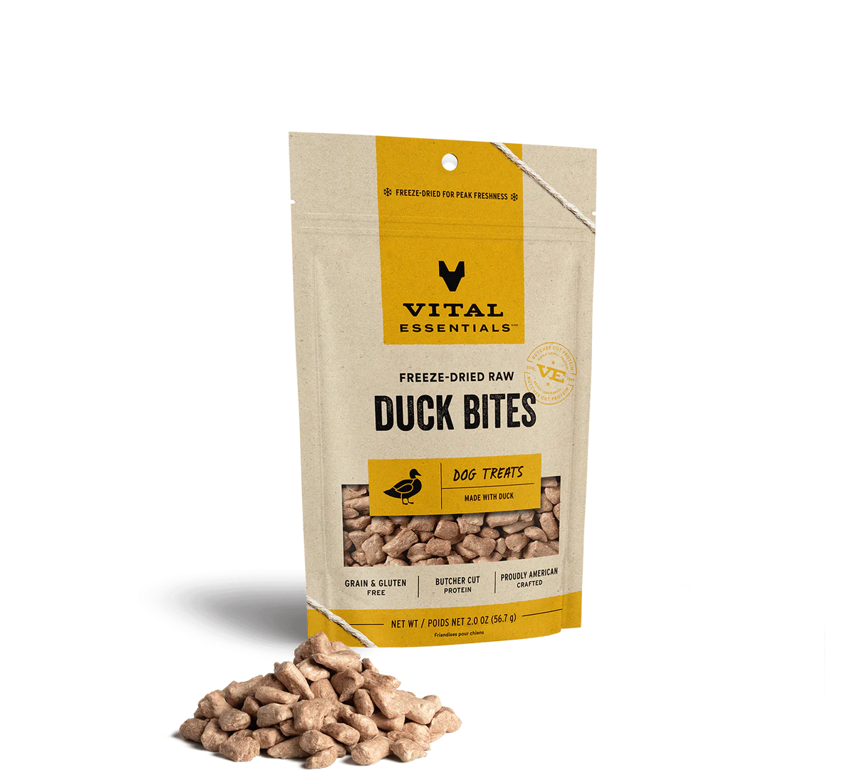 Vital Essentials Dog Freeze-Dried Duck Bites Treat (2oz) - Tail Blazers Etobicoke