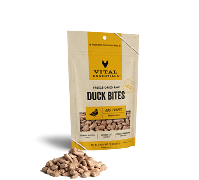 Vital Essentials Dog Freeze-Dried Duck Bites Treat (2oz) - Tail Blazers Etobicoke