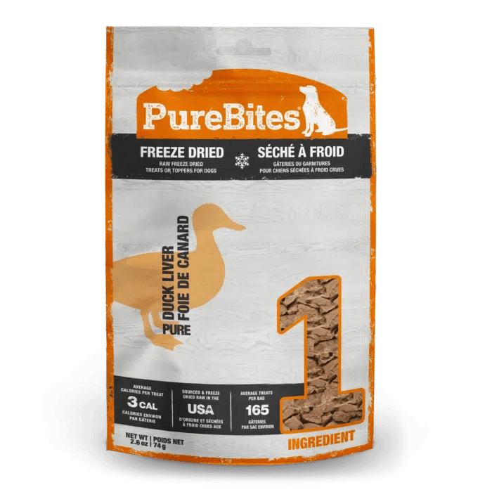 PureBites Freeze-Dried Duck Liver Treat (74g) - Tail Blazers Etobicoke