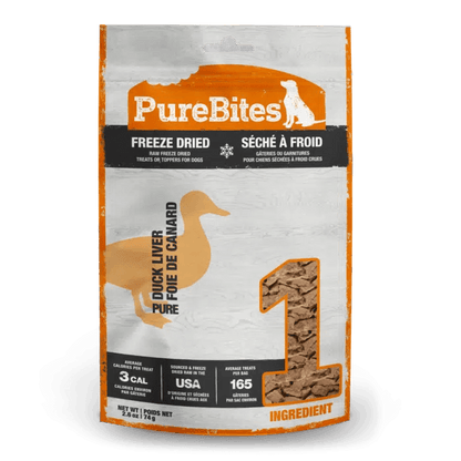 PureBites Freeze-Dried Duck Liver Treat (74g) - Tail Blazers Etobicoke