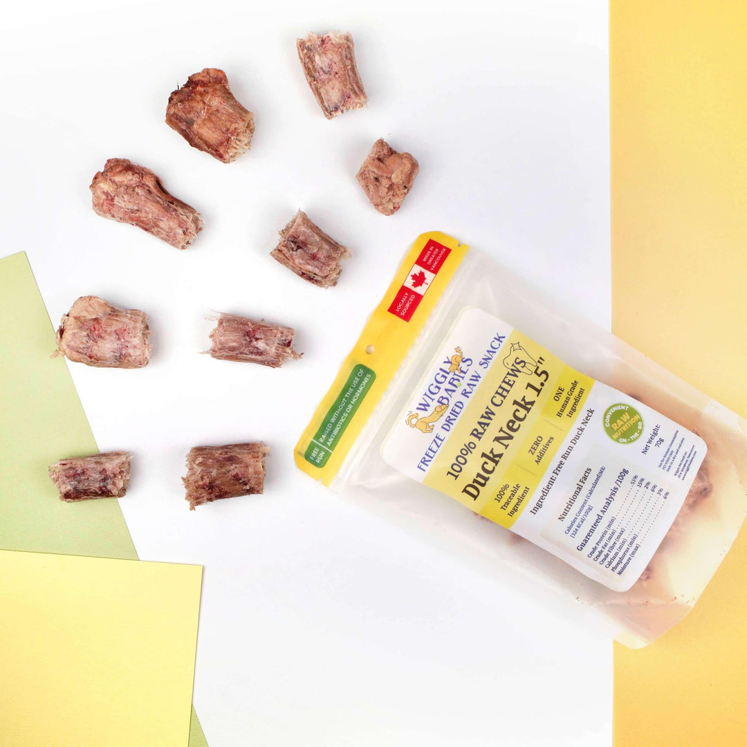Wiggly Babies Freeze-Dried Duck Neck 1.5" Cut (70G)