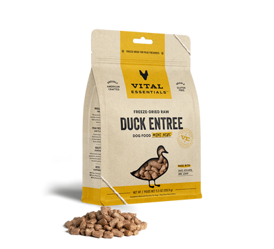 Vital Essentials Dog Freeze-Dried Duck Mini Nibs (14oz) - Tail Blazers Etobicoke