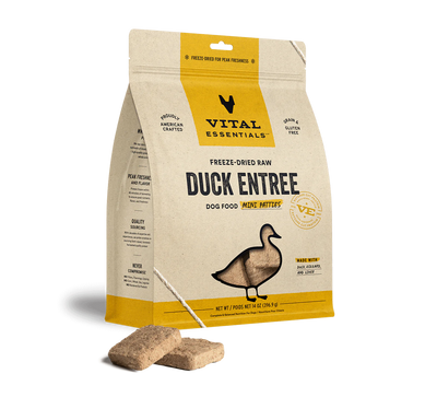 Vital Essentials Dog Freeze-Dried Duck Entree Mini Patties (14oz) - Tail Blazers Etobicoke