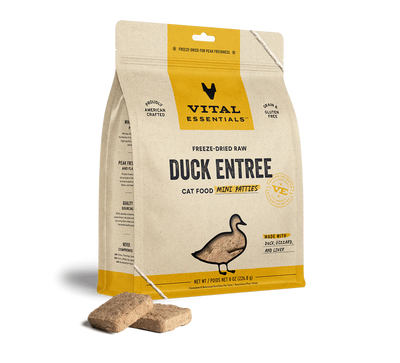 Vital Essentials Cat Freeze-Dried Duck Entree Mini Patties (8oz) - Tail Blazers Etobicoke