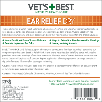 VB EAR RELIEF DRY 4OZ - Tail Blazers Etobicoke