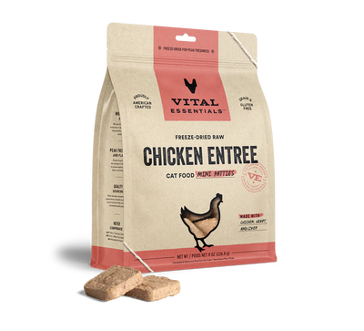 Vital Essentials Cat Freeze-Dried Chicken Entree Mini Patties (8oz) - Tail Blazers Etobicoke