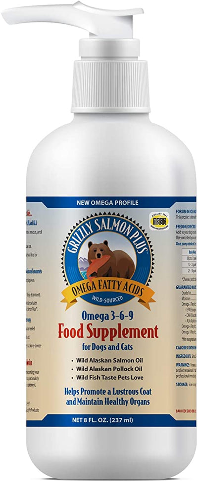 Grizzly Pet Salmon Plus Omega-3 Fish Oil Supplement (8oz) - Tail Blazers Etobicoke