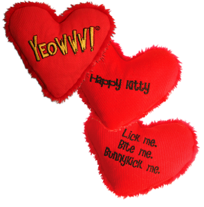 Yeowww! Heart Attack "Happy Kitty" Catnip-Filled Heart Cat Toy - Tail Blazers Etobicoke