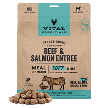 Vital Essentials Beef & Salmon Entree Soft Nibs Dog Food 14oz