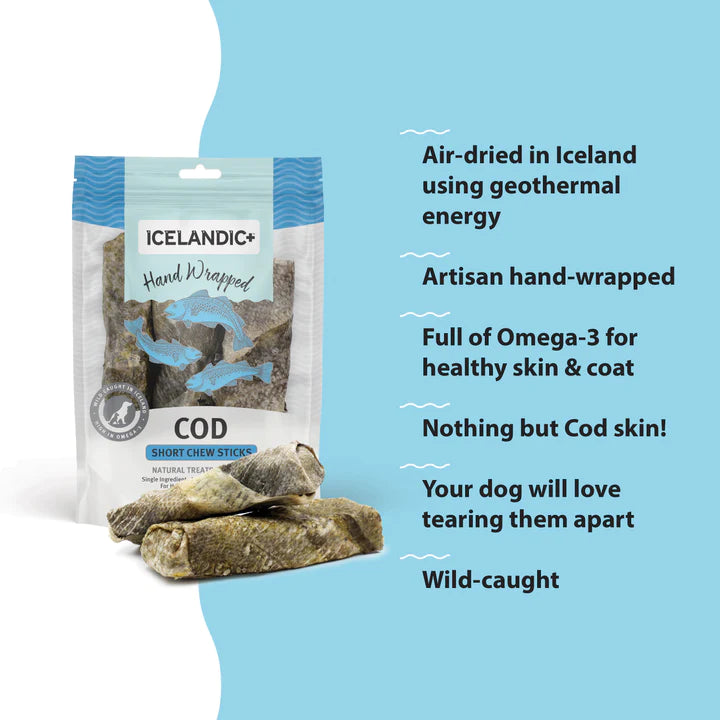 ICELANDIC COD SKIN CHEW STICK 5" 3PK